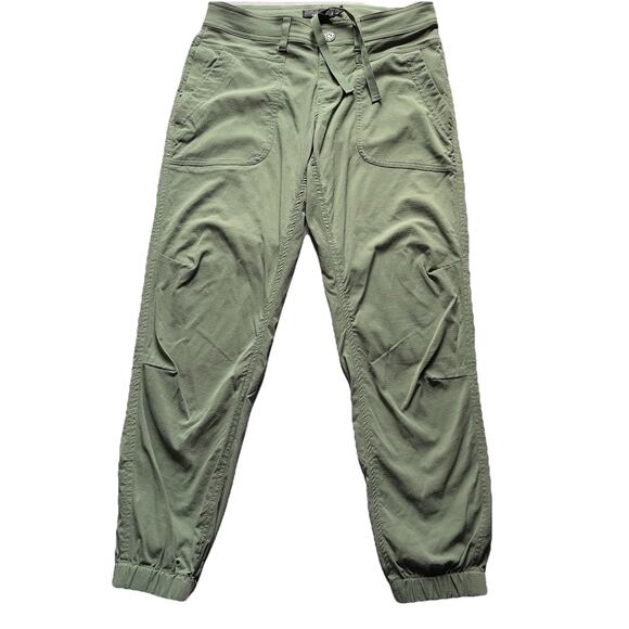 Prana Revenna Jogger Pants Green Ripstop Stretch Drawstring Gorpcore size 2 - Picture 1 of 9